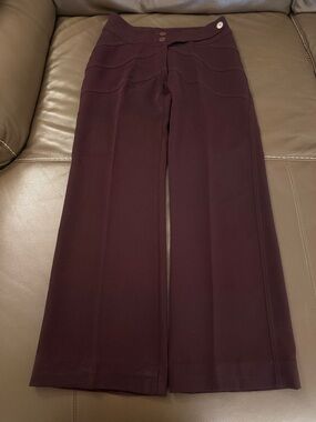 Wide-Leg Women's Pants in Deep Burgundy